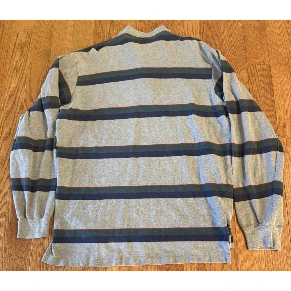 vintage 90s polo ralph lauren striped long sleeve rugby shirt made in the usa XL